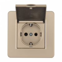 Розетка с заземлением и шторкой, с крышкой Arte Milano SET16-1 SET16-1-41-1 shampan