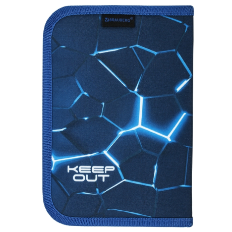 Нарушена упаковка!  <723059> Пенал BRAUBERG, 1 отделение, 2 откидные планки, полиэстер, 21х14 см, Digital lava, 272320