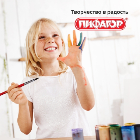 Нарушена упаковка! <205434> Кисти ПИФАГОР, набор 3 шт. (ПОНИ: круглые № 2, 3, 4), пакет с европодвесом, 200227 (200227)