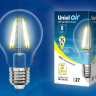 Филаментная светодиодная лампа E27 8W 3000К (теплый) Air Uniel LED-A60-8W-WW-E27-CL GLA01TR (UL-00002210)