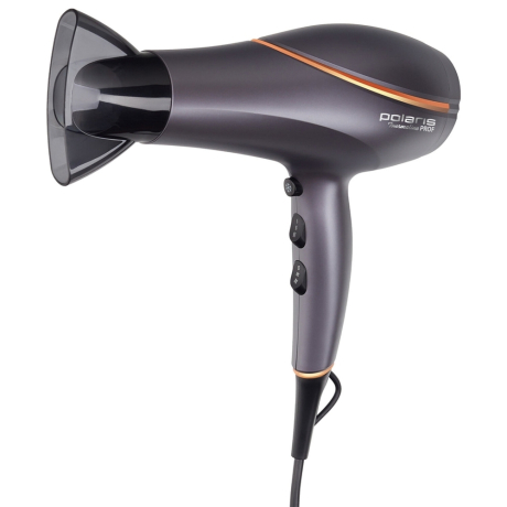 Фен POLARIS PHD 2290Ti Tourmaline, 2200 Вт, 2 скорости, 3 температурных режима, графитовый, 49824 (456752)