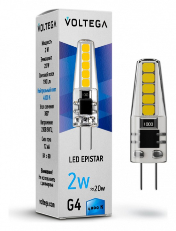 Лампа светодиодная Voltega Capsule G4 G4 2Вт 4000K 7145
