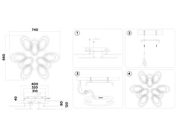 Потолочный светодиодный светильник с пультом Ambrella light ACRYLICA FA8938