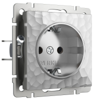 Розетка с заземлением и шторками (серебряный) Hammer Werkel W1271106