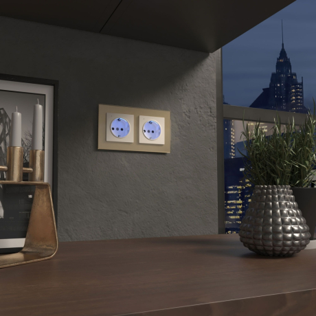 Розетка с подсветкой (слоновая кость) Werkel W1171403