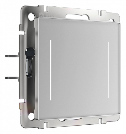 Выключатель сенсорый двухклавишный с подсветкой и функцией Wi-Fi, без рамки Werkel серебряный W4523006