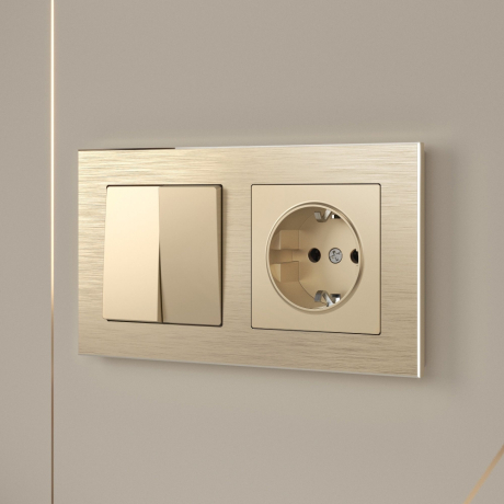 Рамка на 2 поста Werkel Aluminium (шампань) W0021711