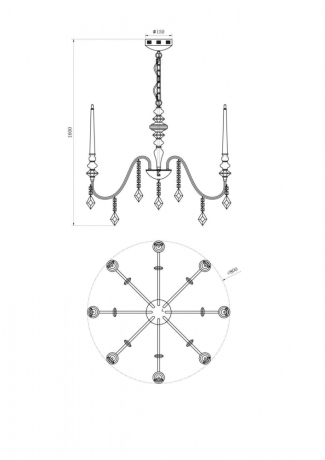 Подвесная люстра Lucia Tucci illuminazione MAYA 4450.8 chrome