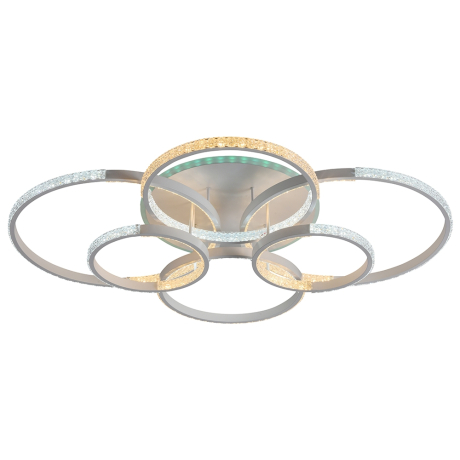 Светодиодная диммируемая люстра с ПДУ Profit Light 8047/6 WHT 212W+10W RGB