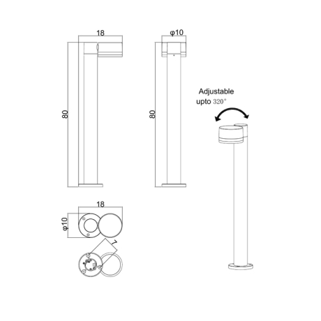 Уличный светильник с лампочкой Arte lamp A1910PA-1BK+Lamps