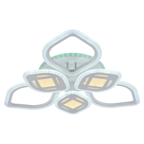 Светодиодная диммируемая люстра с ПДУ Profit Light 8439/3+3 WHT 150W+8W RGB