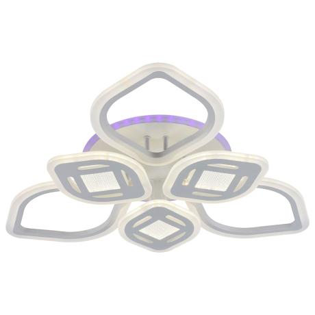 Светодиодная диммируемая люстра с ПДУ Profit Light 8439/3+3 WHT 150W+8W RGB