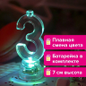 Нарушена упаковка!  <302480> Цифра-подсвечник "3" светодиодная, ЗОЛОТАЯ СКАЗКА, в наборе 4 свечи 6 см, 1 батарейка, 591426 (591426)