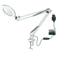 Настольная лампа на струбцице c увеличительным стеклом Uniel TLD-568 White-LED-300Lm-2700-5500K-Dimmer-X5 (UL-00007386)