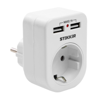 Нарушена упаковка! <395579> Переходник сетевой с/з c 2 USB 2,1А, STEKKER ADP16-24-20, 250В, 16A, IP20, белый 39626