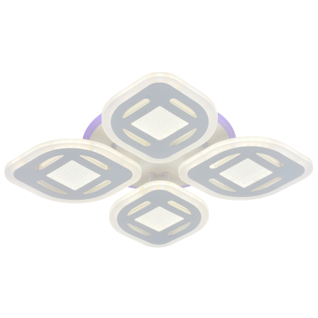 Светодиодная диммируемая люстра с ПДУ Profit Light 8439/4A WHT 104W+7W RGB