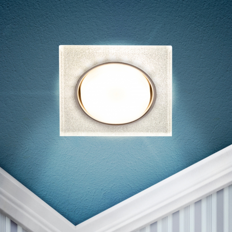 Нарушена упаковка! <446275> Встраиваемый светильник со светодиодной подсветкой ЭРА DK LD50 CH/SHSL GX53 хром серебро Б0057471