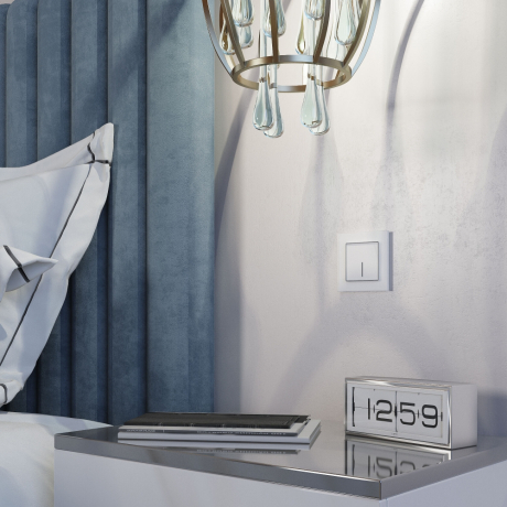 Сенсорный выключатель одноклавишный с подсветкой 1000 Вт (белый) Werkel W4510001