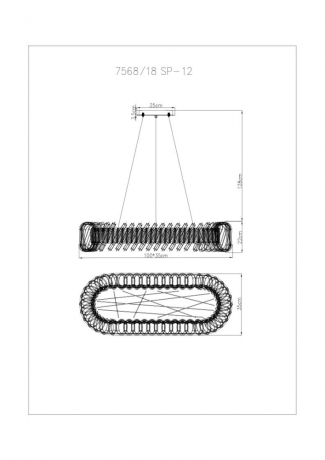Люстра подвесная с лампочками DIVINARE 7568/18 SP-12+Lamps