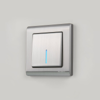 Выключатель одноклавишный проходной с подсветкой (глянцевый никель) Werkel W1112102