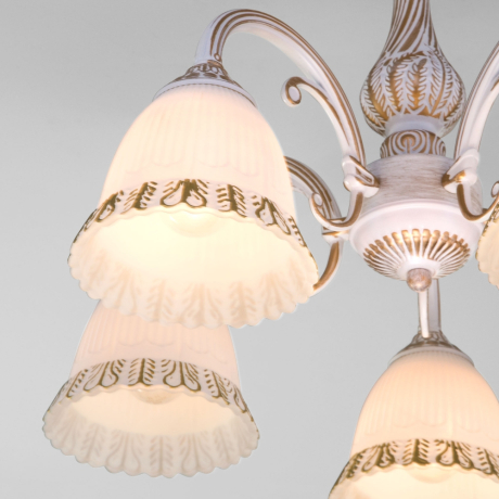 Люстра на штанге Eurosvet Campina 60107/5 белый с золотом