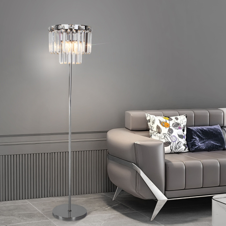 Торшер Eurosvet Elegante 01137/3 хром/прозрачный хрусталь Strotskis