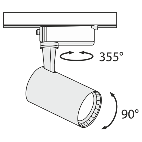 Однофазный LED светильник 6W 3000К для трека Maytoni Track TR003-1-6W3K-W