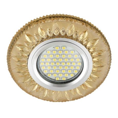Встраиваемый светильник с LED подсветкой Fametto Luciole DLS-L141 Gu5.3 Glassy/Gold (UL-00003878)