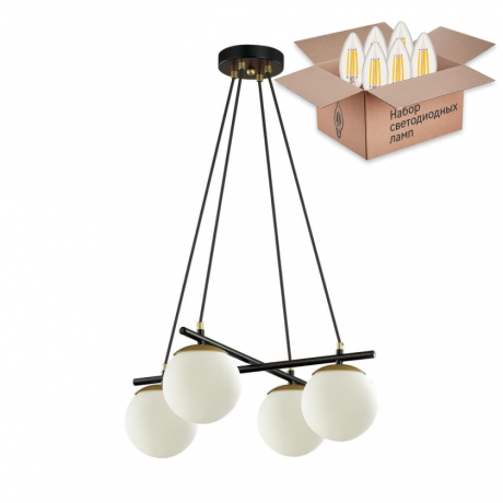 Подвесная люстра Lumion Randi с лампочками 5212/4+Lamps E27 Свеча