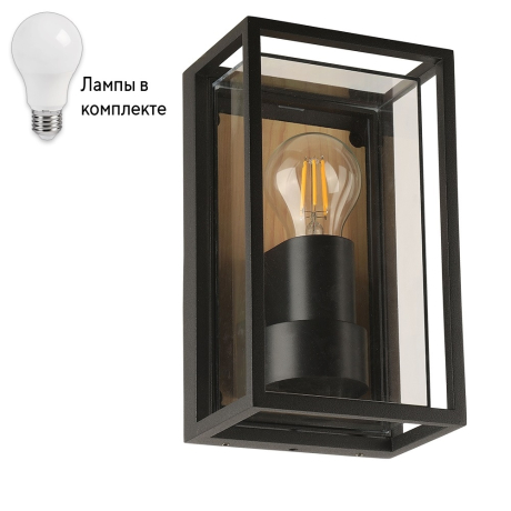 Уличный настенный светильник с лампочкой Arte lamp A2322AL-1BR+Lamps