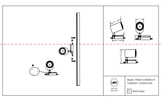 Светильник на штанге Maytoni Technical Vuoro TR029-3-30W3K-W