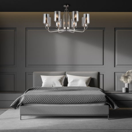 Люстра на штанге Eurosvet Defi 60138/8 сатин-никель