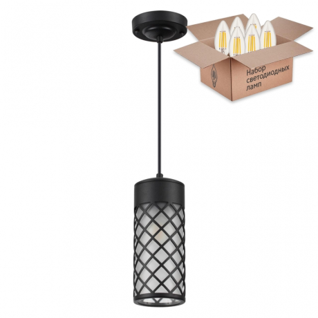 Уличный подвесной светильник с лампочкой Odeon Light Dunes 4834/1+Lamps Е27 Свеча