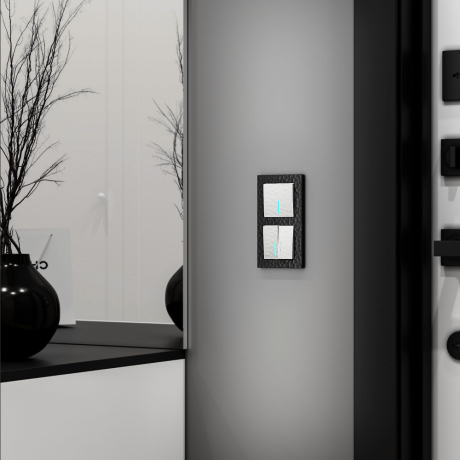 Выключатель двухклавишный с подсветкой без рамки Werkel Hammer белый W1220101