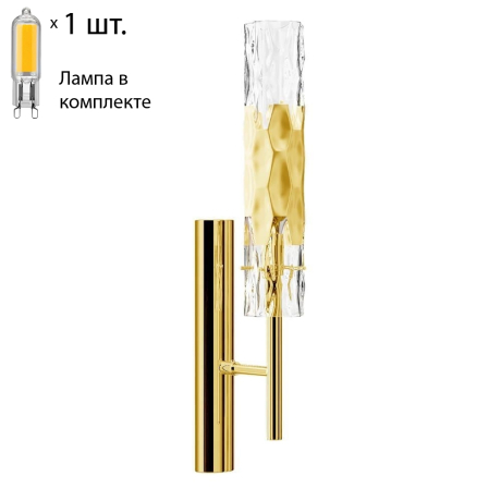 Бра с лампочкой Crystal Lux Primavera AP1 Gold+Lamps