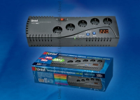 S-GES1-10S BLACK Переходник сетевой, 10А, 2500Вт, с заземлением. Черный. ТМ Uniel (UL-00010562)