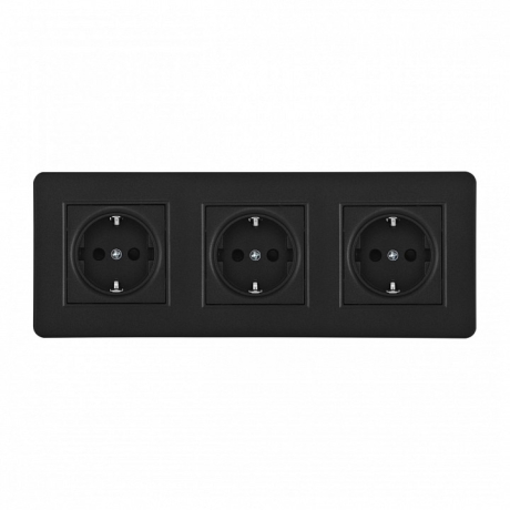Розетка с заземлением и со шторкой Arte Milano SET16-3 SET16-3-40-1x3 black