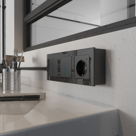 Короб накладной для розетки Werkel черный W8000008