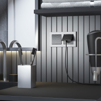 Выключатель проходной одноклавишный без рамки Werkel Hammer черный W1212008