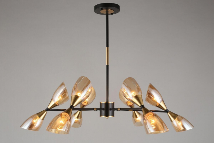 Люстра на штанге с лампочками Omnilux OML-66807-12+Lamps