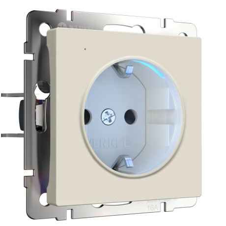 Розетка с заземлением с подсветкой, без рамки Werkel DBQ29 W1171462