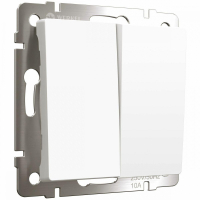 Выключатель двухклавишный (белый матовый) Werkel W1120061