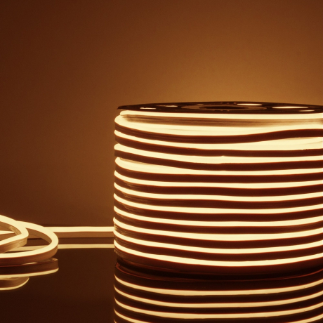 50м. Комплект неоновой ленты теплого цвета 3300К 2835, 9,6W, 220V, 120LED/m, IP67 Elektrostandard LS001 (a052995)