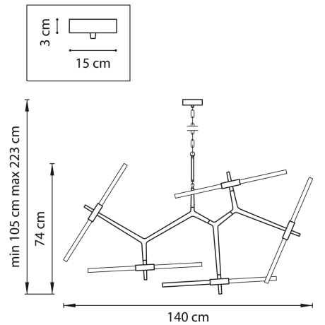 742107 Подвесная люстра Lightstar с поддержкой Алисы, Struttura