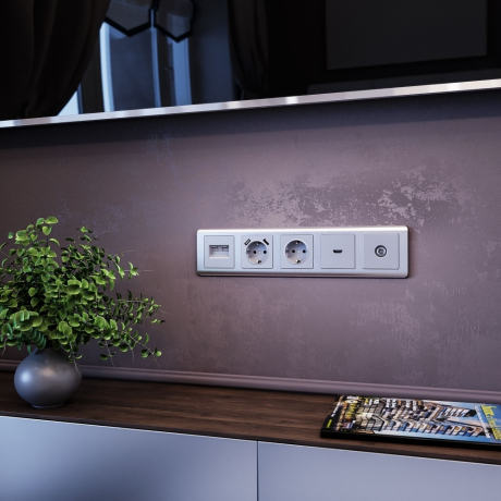 Розетка двойная Ethernet RJ-45 без рамки Werkel W118 1 W1181106