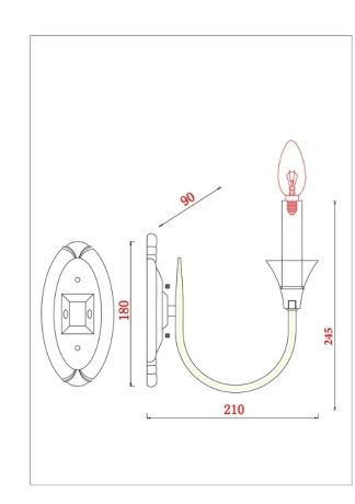 Нарушена упаковка! <726538> Бра Arte Lamp Collinetta A4094AP-1PB