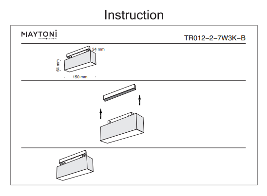 Накладной светильник Maytoni Technical BASIS TR012-2-7W3K-B