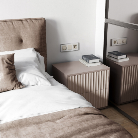 Выключатель проходной одноклавишный с подсветкой без рамки Werkel айвори матовый W1112162