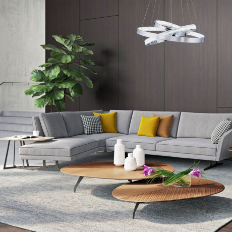 Подвесная светодиодная люстра Eurosvet Posh с пультом управления 90176/3 хром 80W a045418