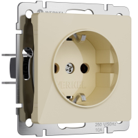 Розетка с заземлением и со шторками, без рамки Werkel айвори акрил W1171143